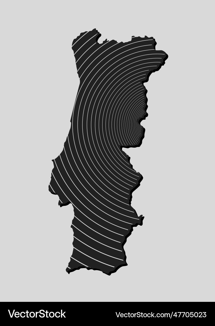 Portugal map from lines - internet radio signal vector image