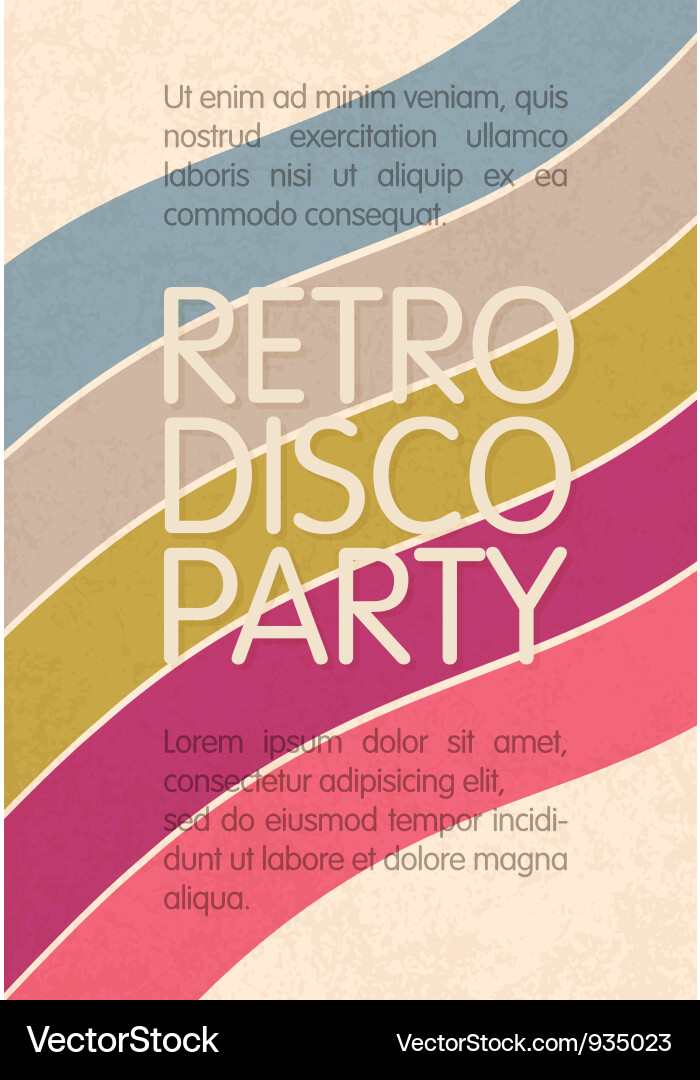 Retro Disco Party Flyer Vector Image