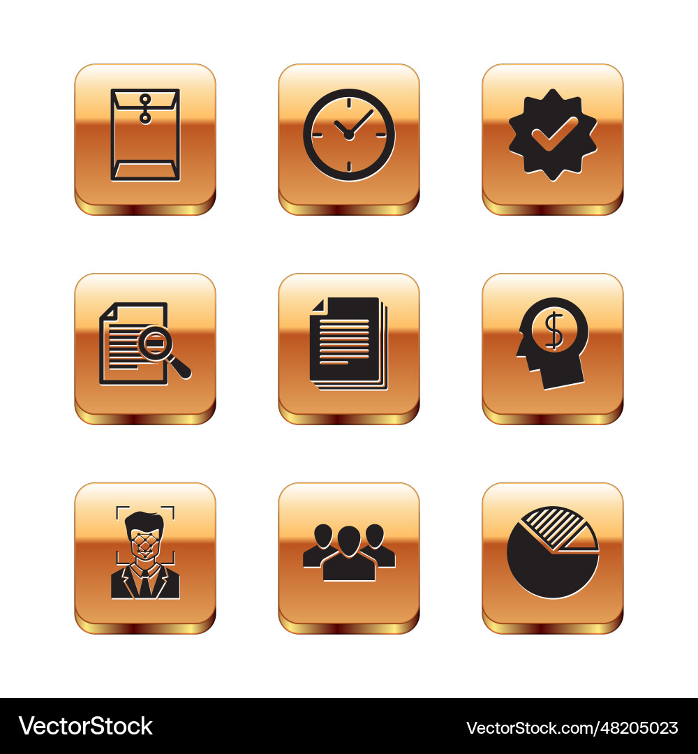 Set envelope face recognition users group Vector Image