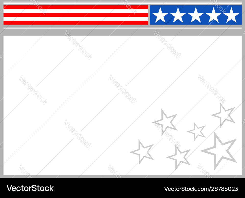 US Flag Border Pattern - Blank Template Vector Image