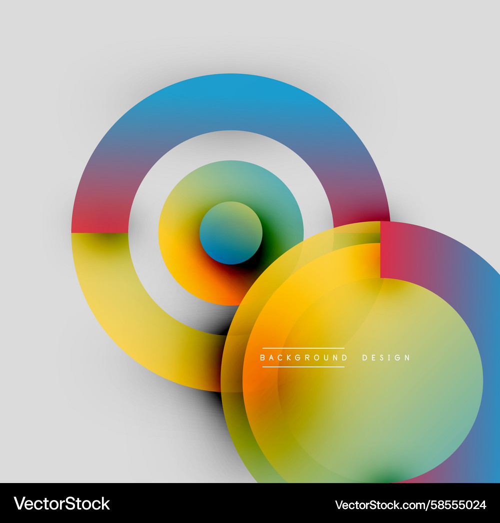 Abstract colorful circles overlap gradient hues Abstract colorful circles overlap gradient hues Vector Image