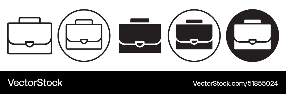 Briefcase icon set collection for web Briefcase icon set collection for web Vector Image