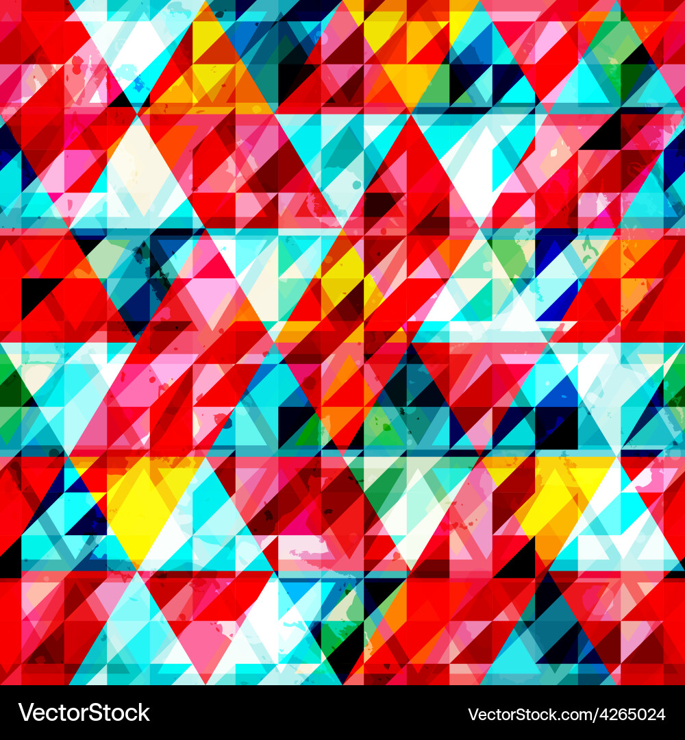 Bright triangle seamless pattern vector image