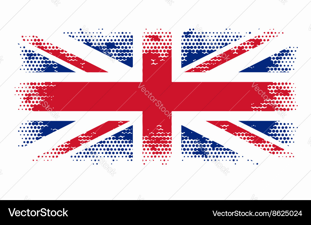 British Flag Halftone Pattern Vector Image