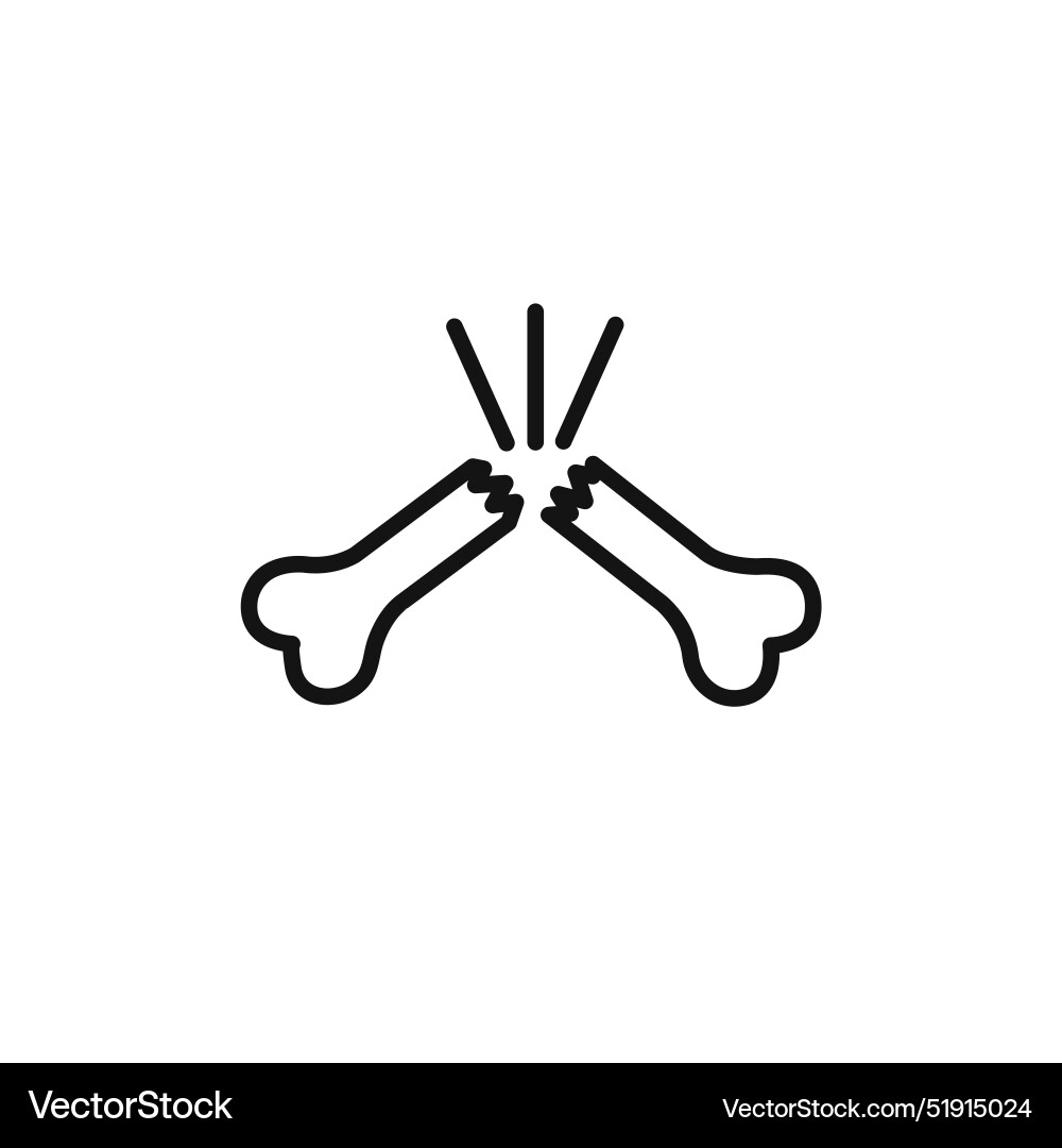 Broken bone icon set collection for web Vector Image
