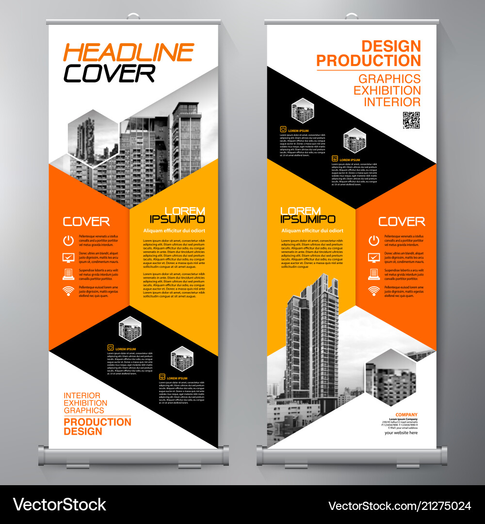 Business roll up standee design banner template vector image