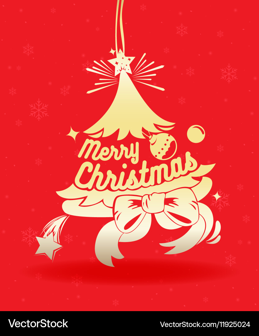 Christmas Card with Red Background Vector Image