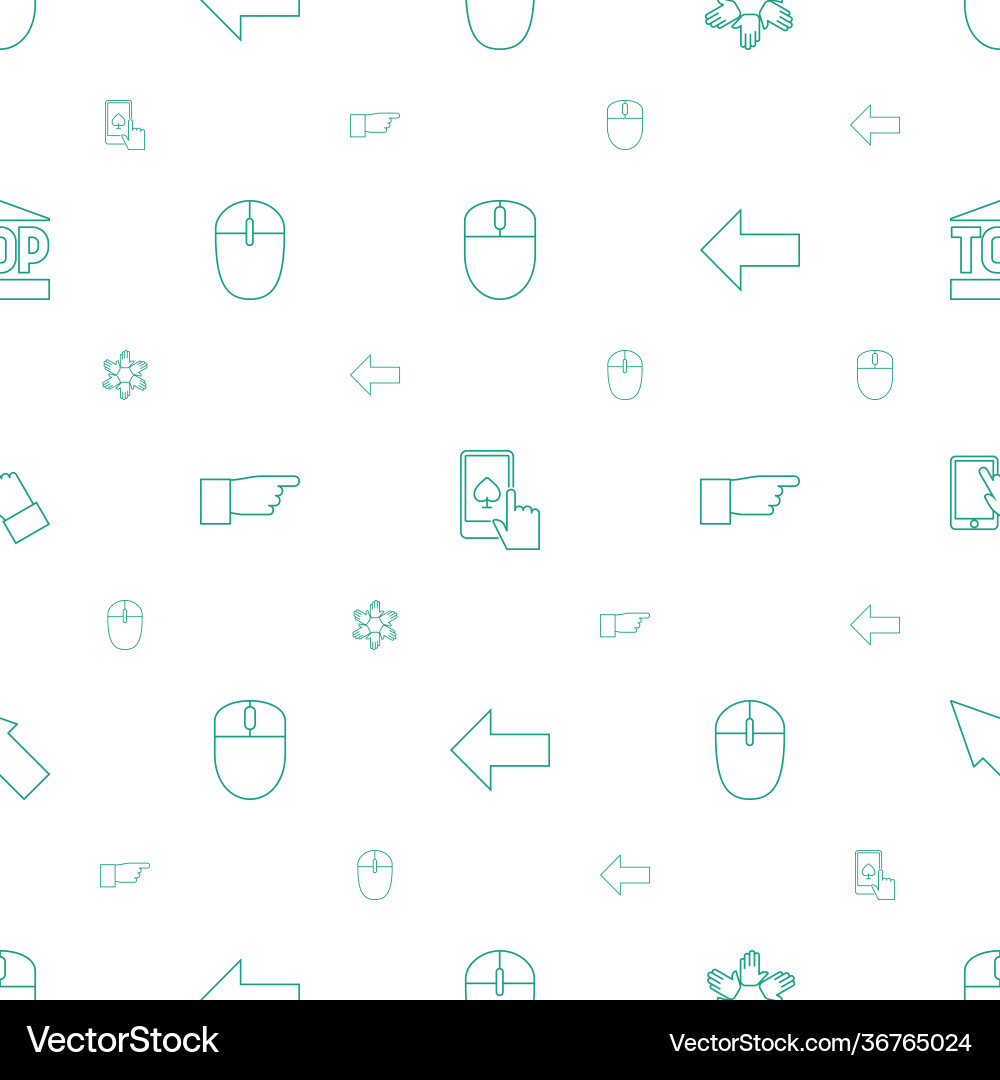 Click icons pattern seamless white background vector image