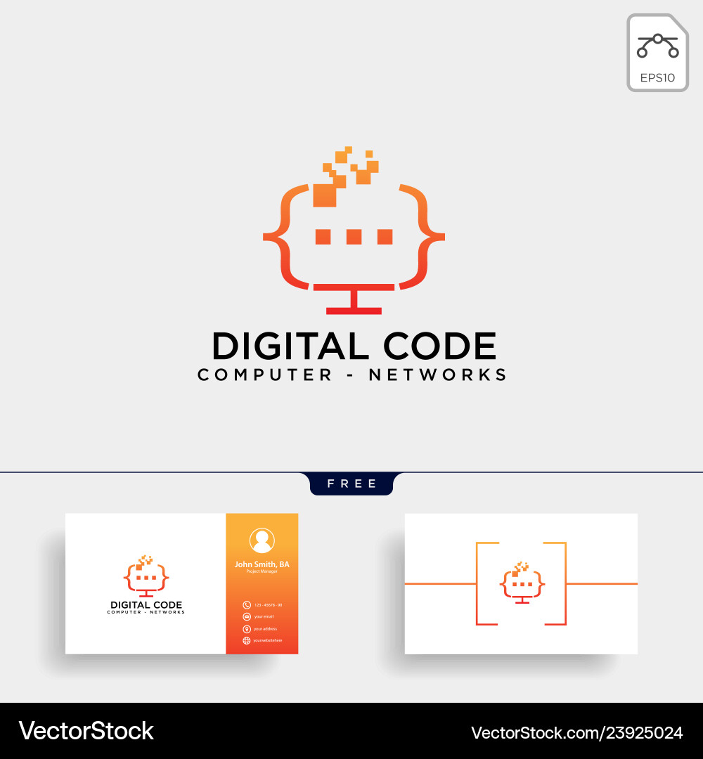 Code Programmiermonitor einfache Logovorlage Code Programmiermonitor einfache Logovorlage vektorbild