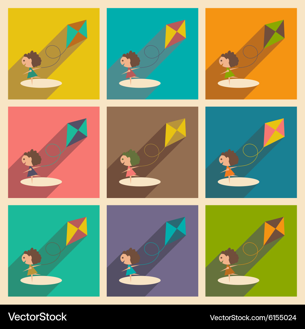 Flat with shadow concept and mobile application vector image