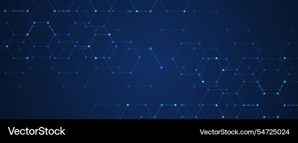 Geometric hexagon abstract science and technology Vector Image