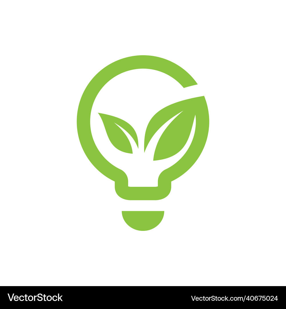 Lightbulb with leaf icon Vector Image