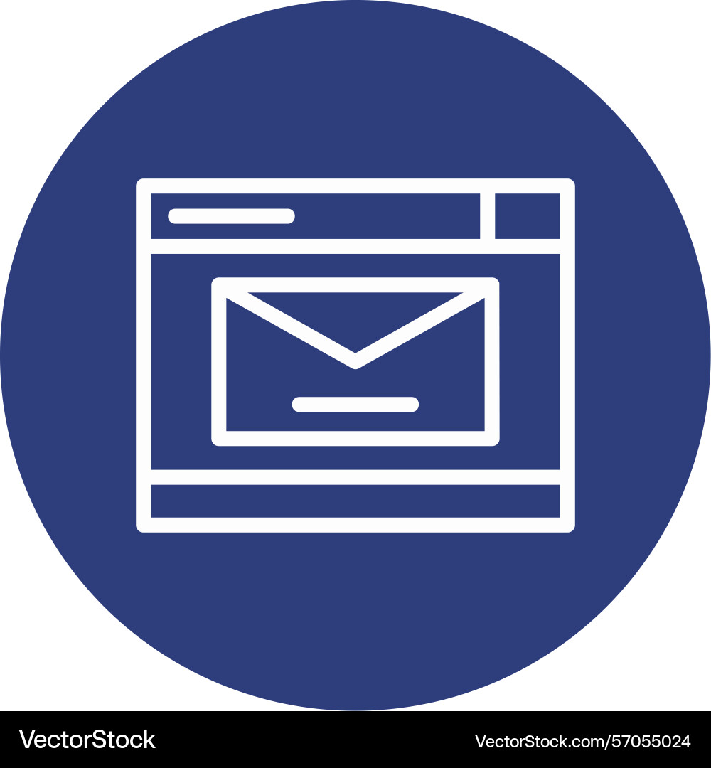 Mail line circle style icon design Vector Image