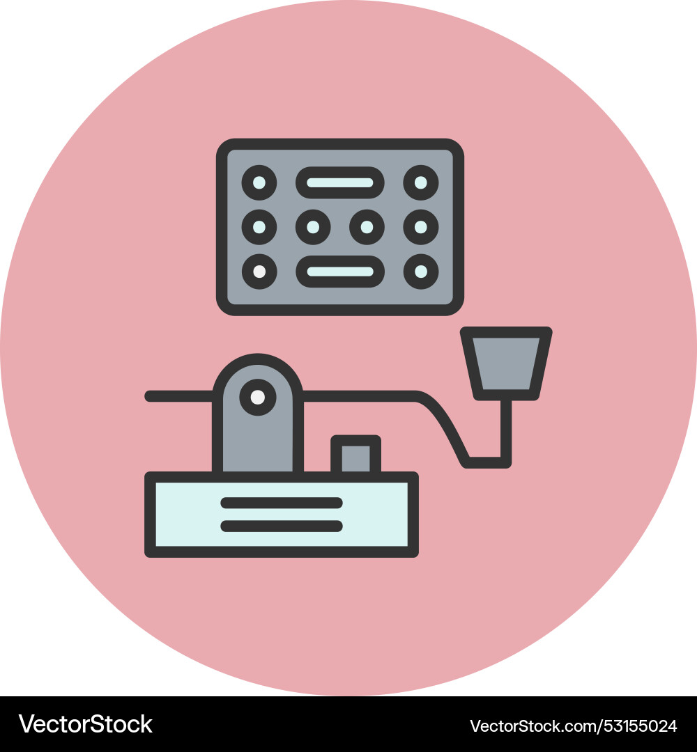 Morse code line filled circle icon vector image