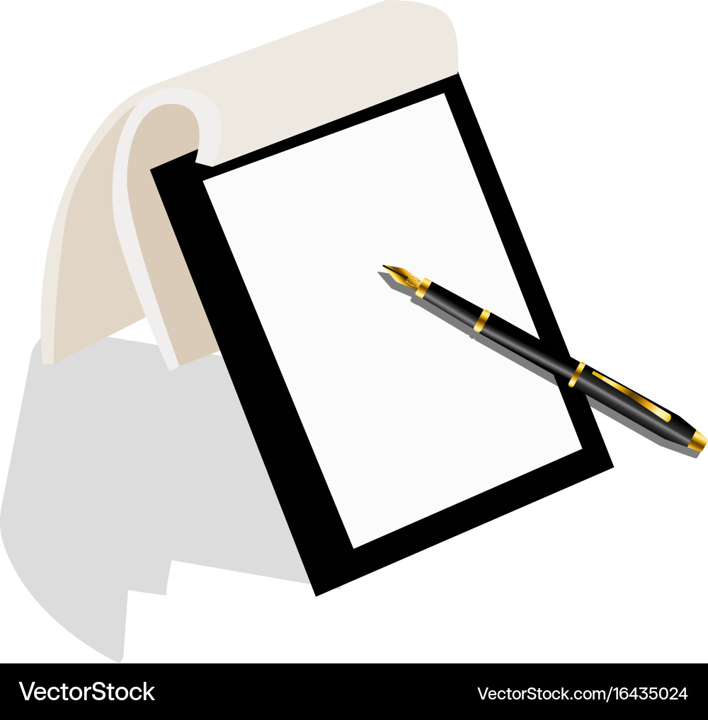 Notebook with pen Vector Image