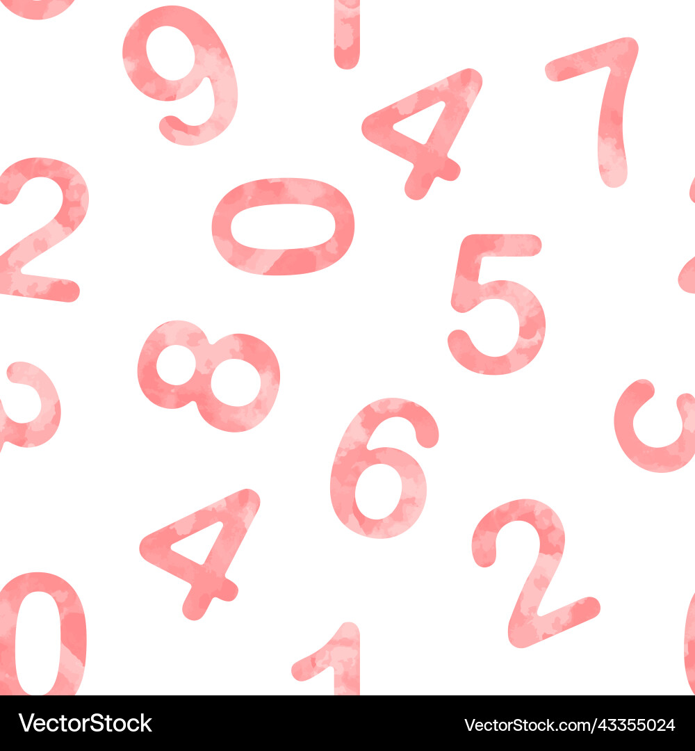 Numbers concept seamless pattern Vector Image