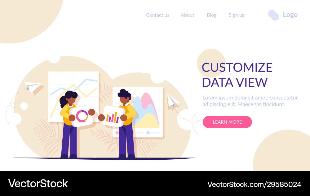 People build a dashboard and interact with graphs People build a dashboard and interact with graphs vector image