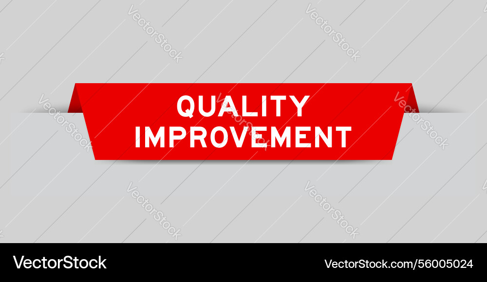 Red color inserted label with word quality Red color inserted label with word quality Vector Image