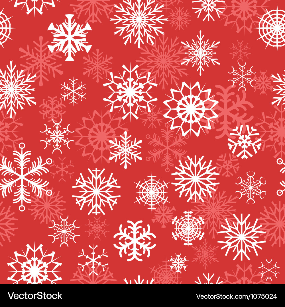 Red Snowflake Background Vector Image