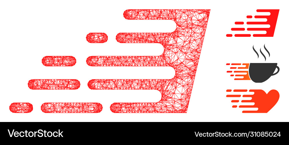 Rush effect polygonal web mesh Rush effect polygonal web mesh Vector Image
