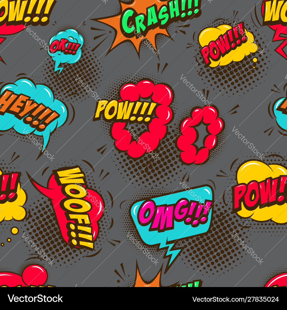 Seamless pattern with comic style speech clouds Seamless pattern with comic style speech clouds vector image
