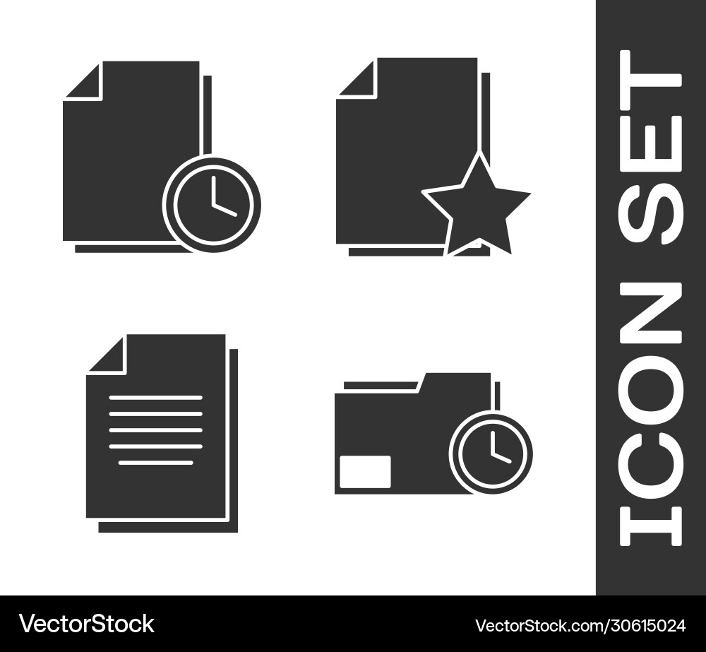 Set document folder with clock Set document folder with clock Vector Image
