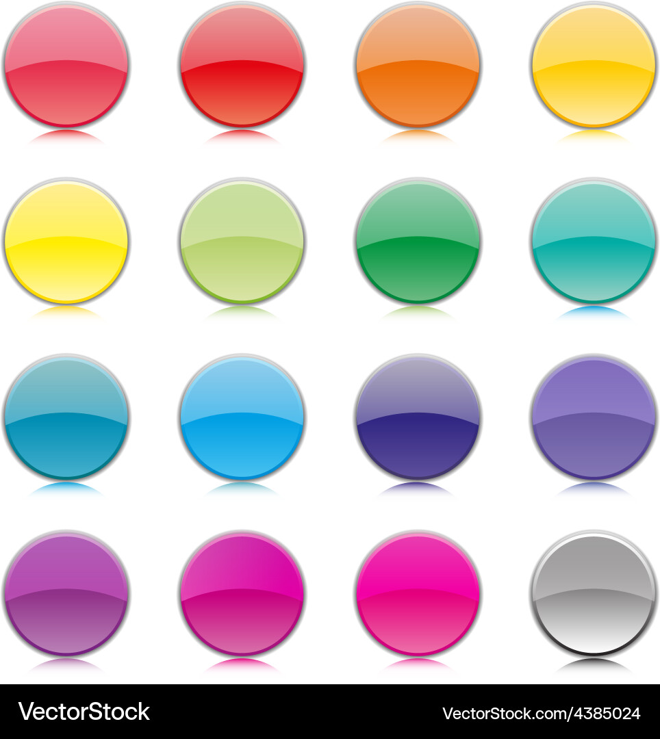 Set of multicolored buttons vector image