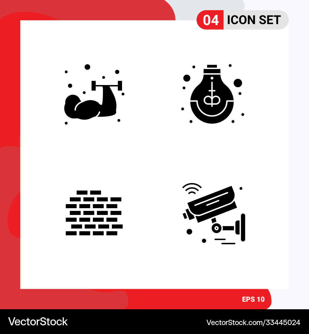 User interface pack 4 basic solid glyphs Vector Image