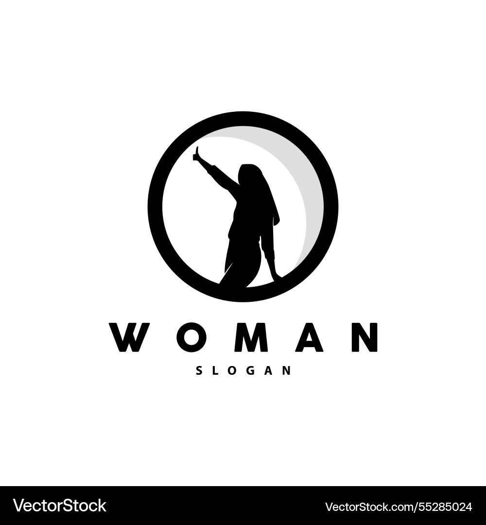 Wellness Girl Silhouette Logo vector image