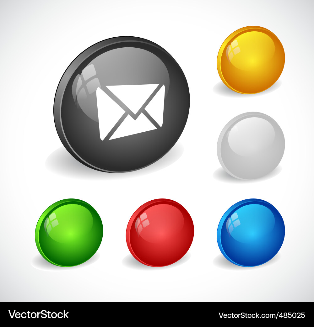 Color 3d buttons for web vector image
