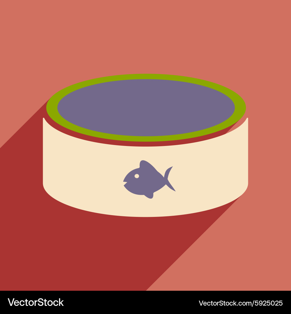 Flat with shadow icon and mobile application cat vector image