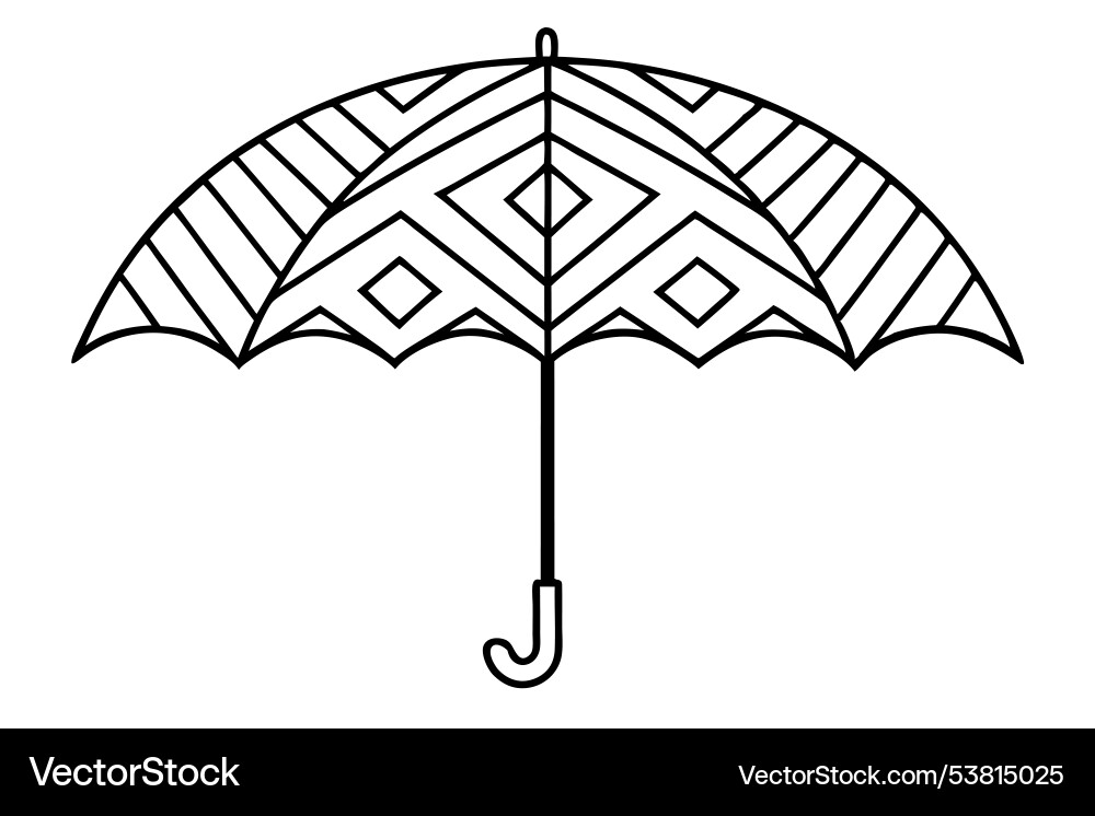 Geometric umbrella design with panel patterns Vector Image