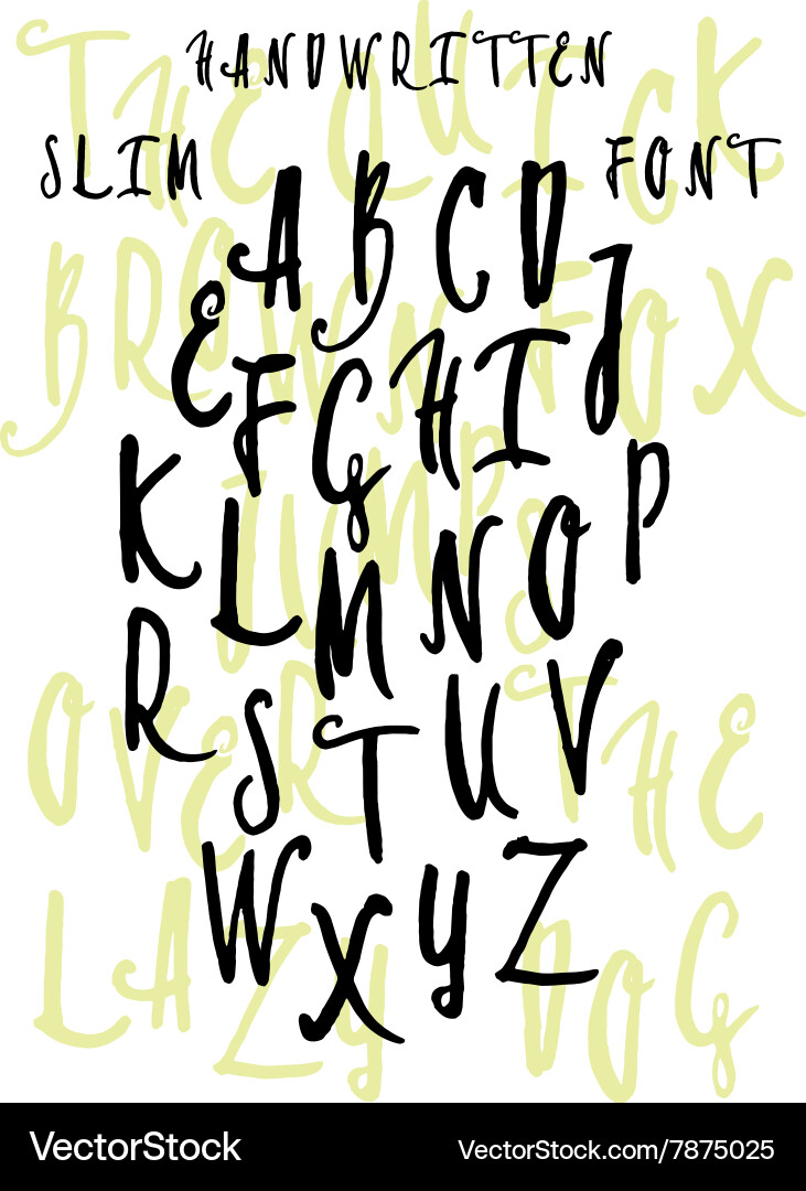 Handwritten Script Alphabet vector image