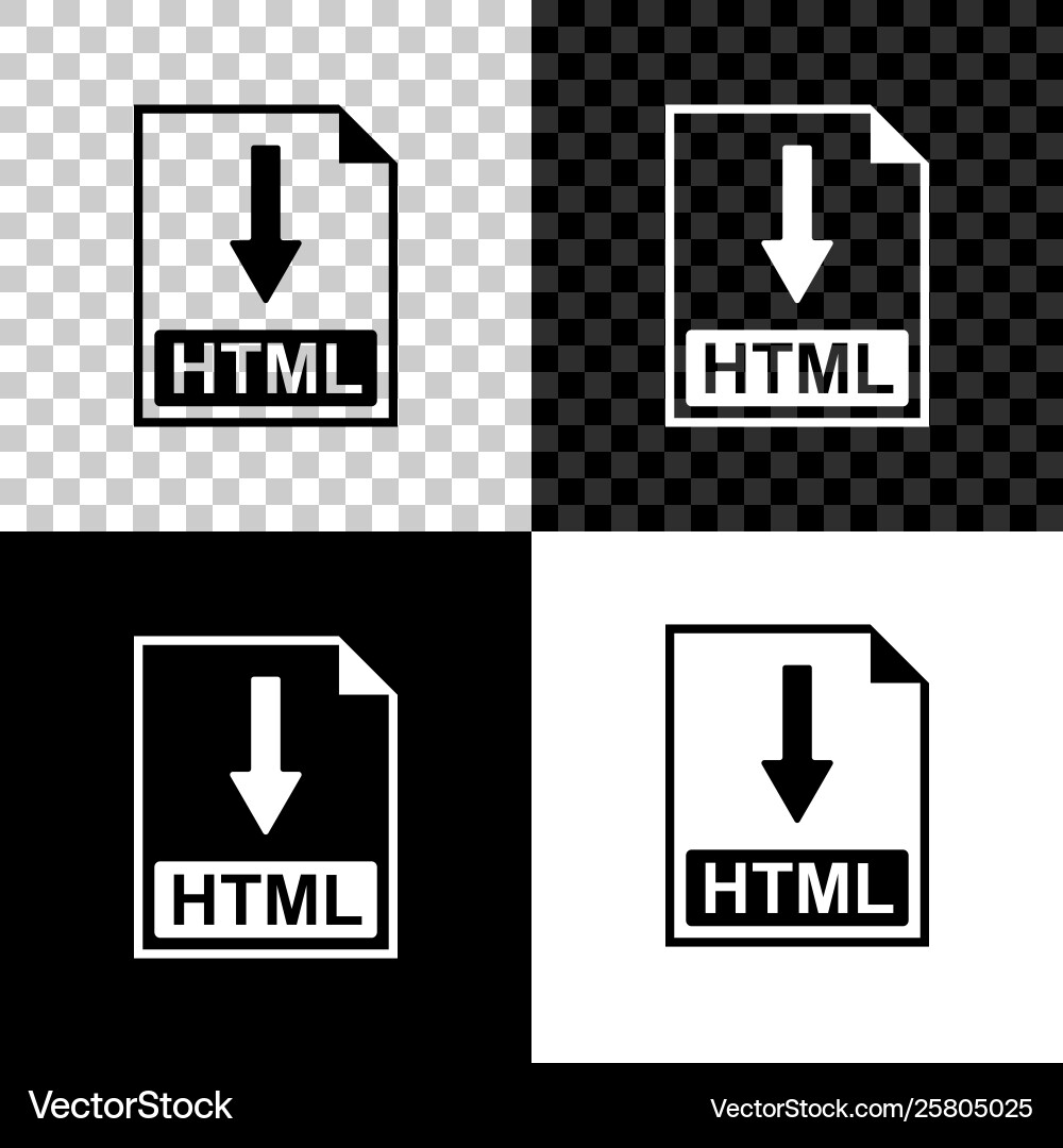 Html file document icon download button Html file document icon download button vector image