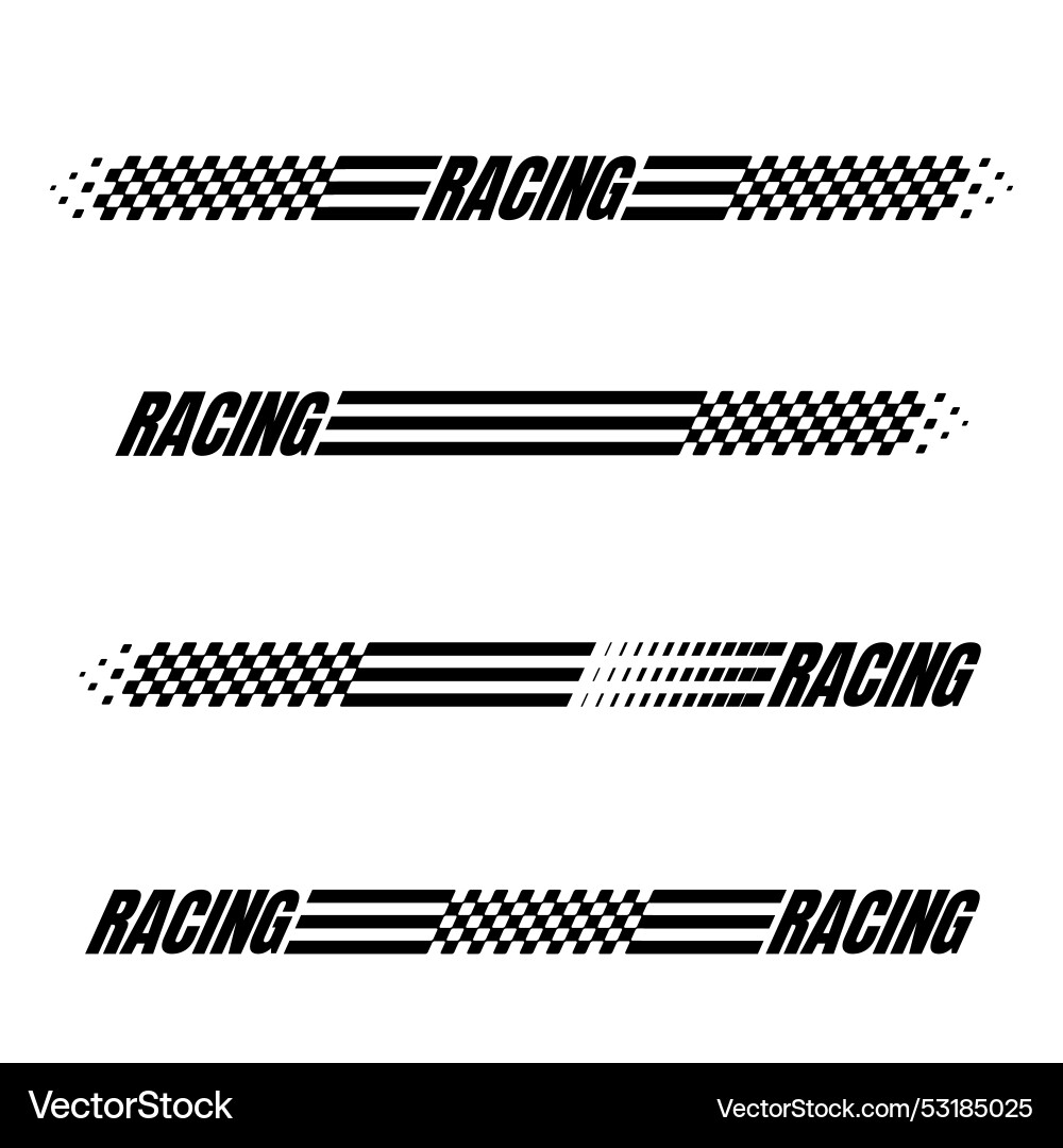 Linear checkered patterns racing Vector Image