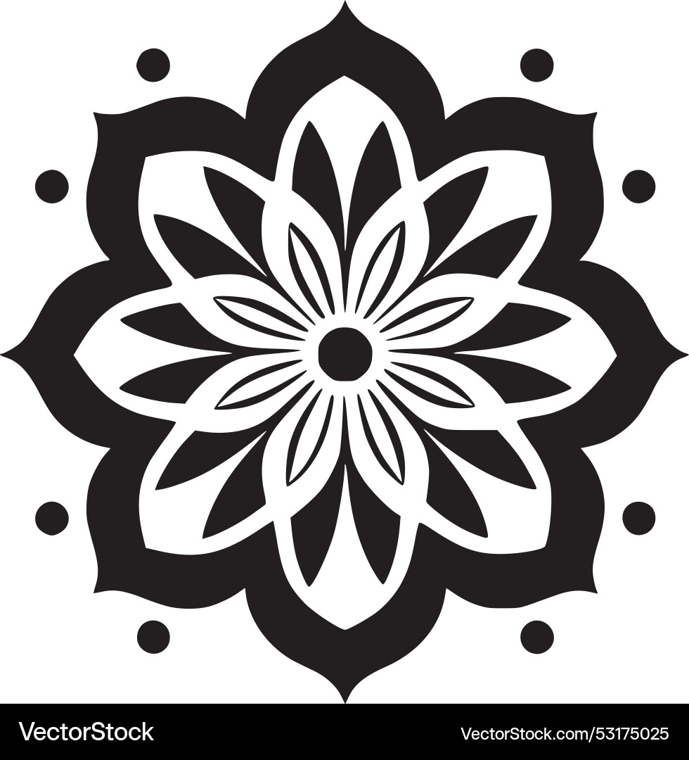 Mandala - schwarz und weiß Vektorbild