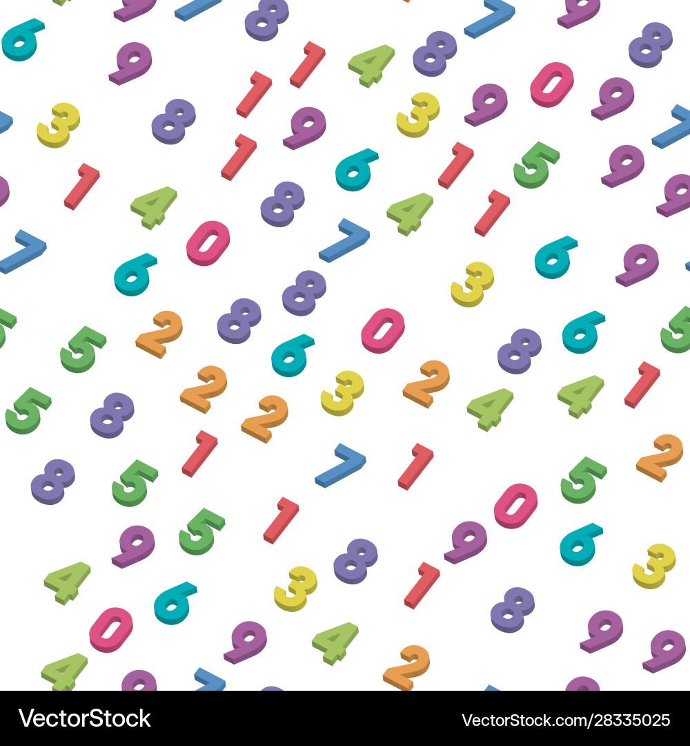 Mosaic colorful 3d digits background Mosaic colorful 3d digits background vector image