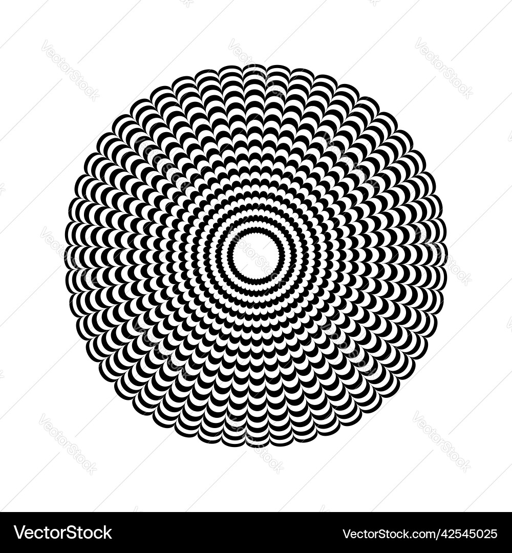Op Art Circle Pattern - 3D Illusion Vector Image