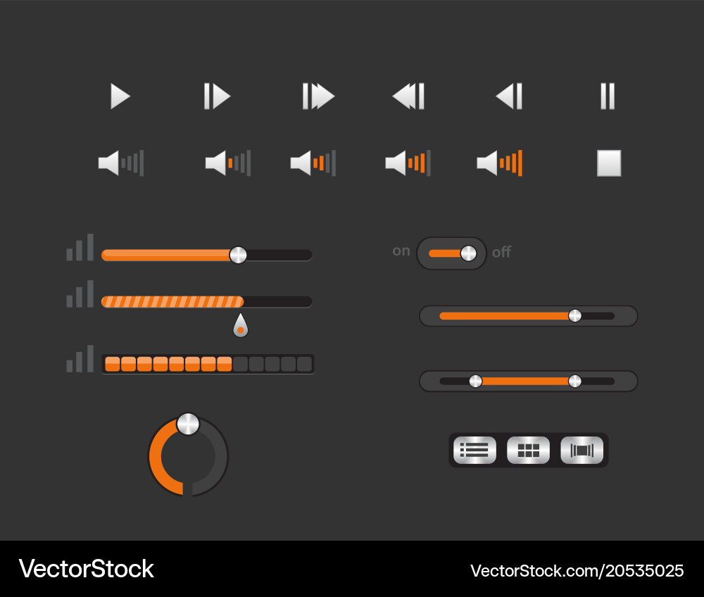 Progress Bars & Loaders UI Kit vector image