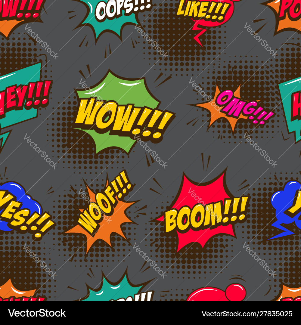 Seamless pattern with comic style speech clouds Seamless pattern with comic style speech clouds vector image