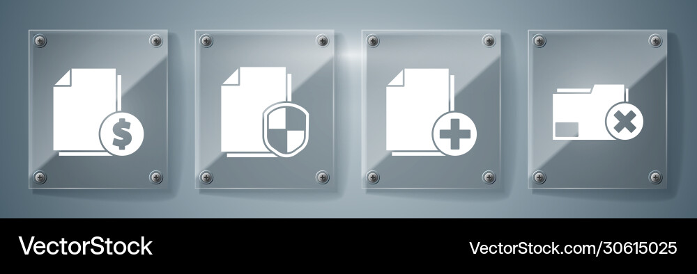 Set delete folder add new file document Set delete folder add new file document vector image