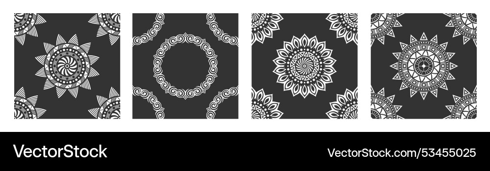 Set of four abstract seamless patterns Set of four abstract seamless patterns vector image