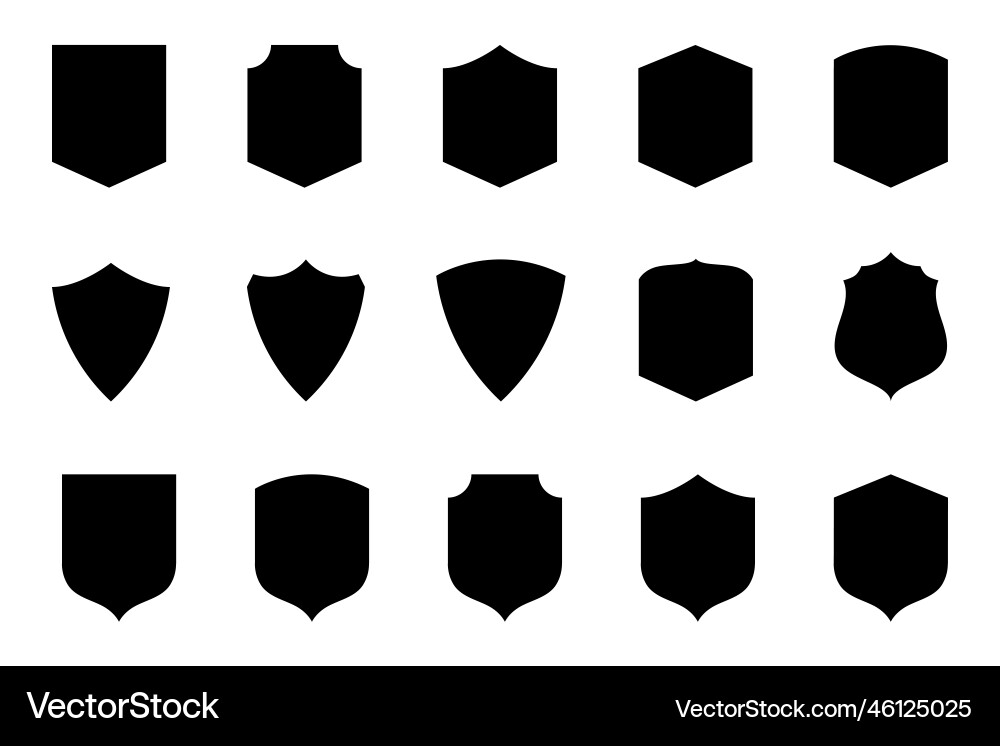 Set of security shields secure and protection Vector Image
