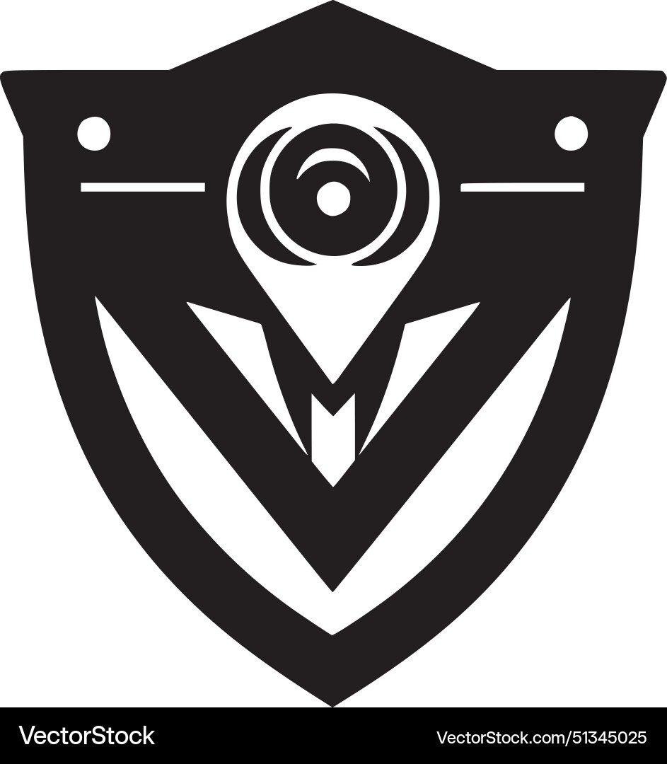 Shield - black and white Royalty Free Vector Image