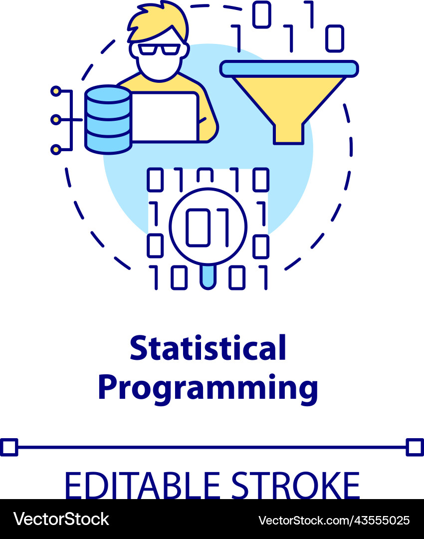 Statistical programming concept icon Statistical programming concept icon vector image