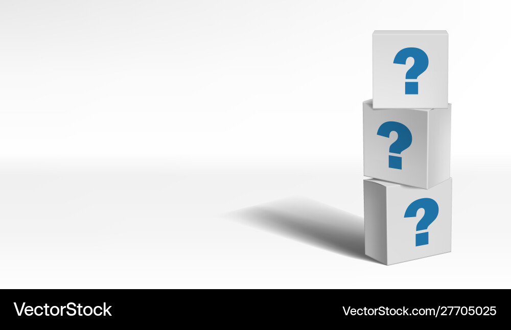 White cube blocks with sign question symbol Vector Image
