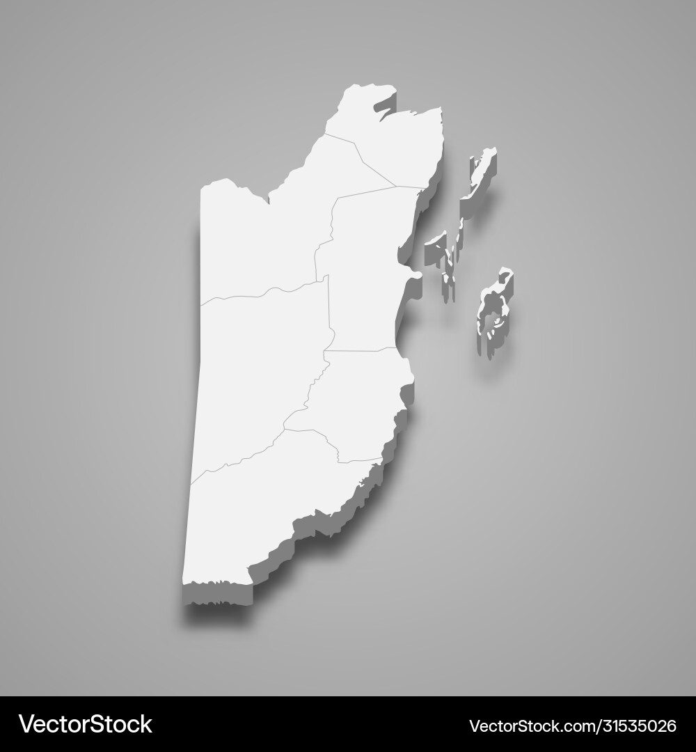 3d map with borders template for your design Vector Image