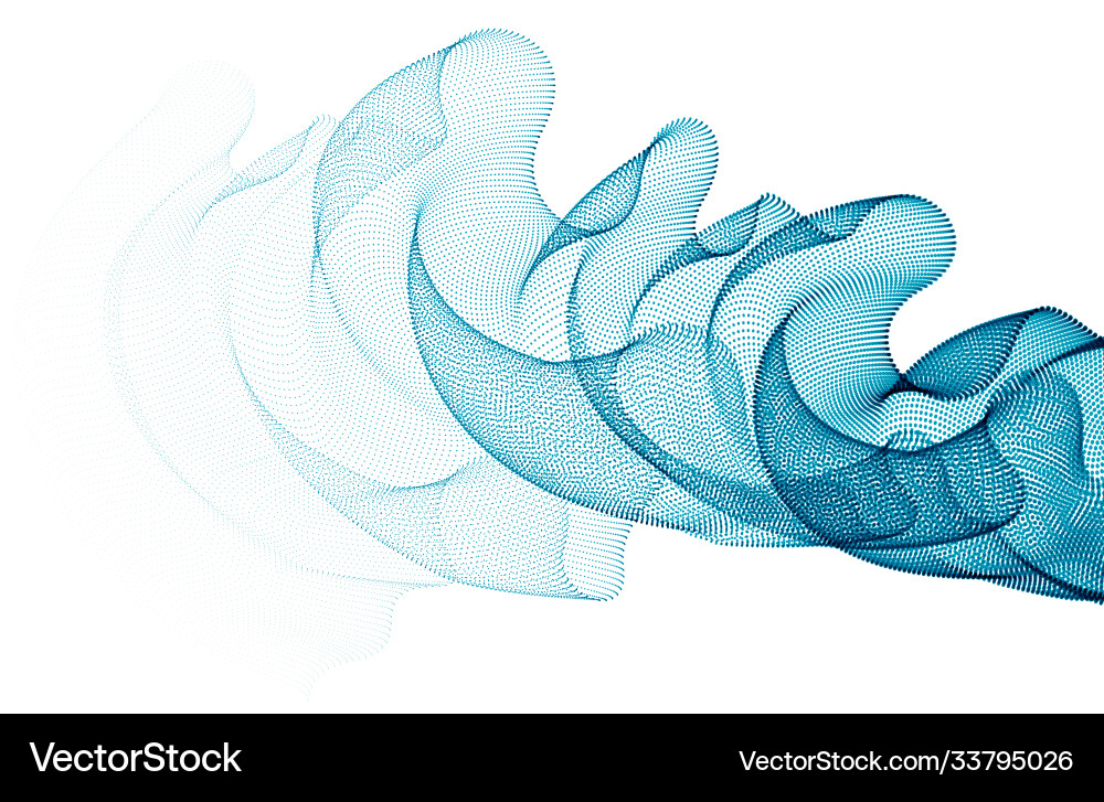 3d particles mesh array transparent tulle textile Vector Image
