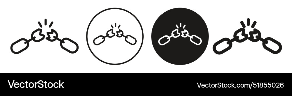 Broken chain icon set collection for web Vector Image