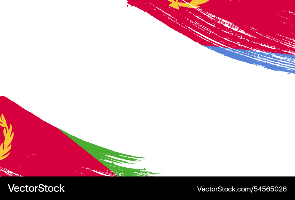 Eritrea flag with brush stroke effect grunge Eritrea flag with brush stroke effect grunge vector image